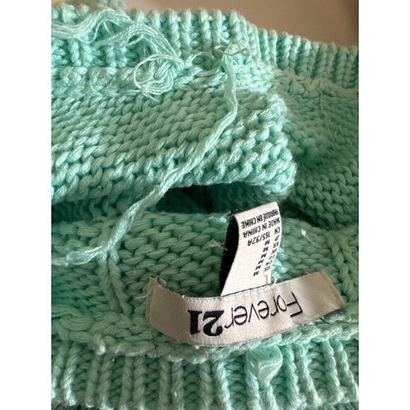 Forever21 Light Green Knit Sweater With Cable Detail Size M - Picture 4 of 4